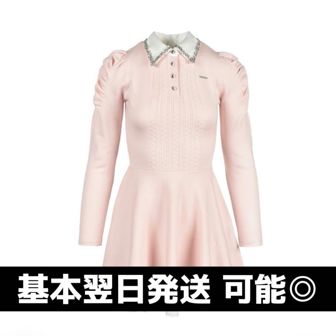 ワンピース evelyn Collar Bijou Knit MIni Onepiece