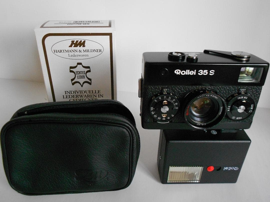 d*7様 美品　ローライ35S　フラッシュ121BC　革ケース付　ブラック　希少