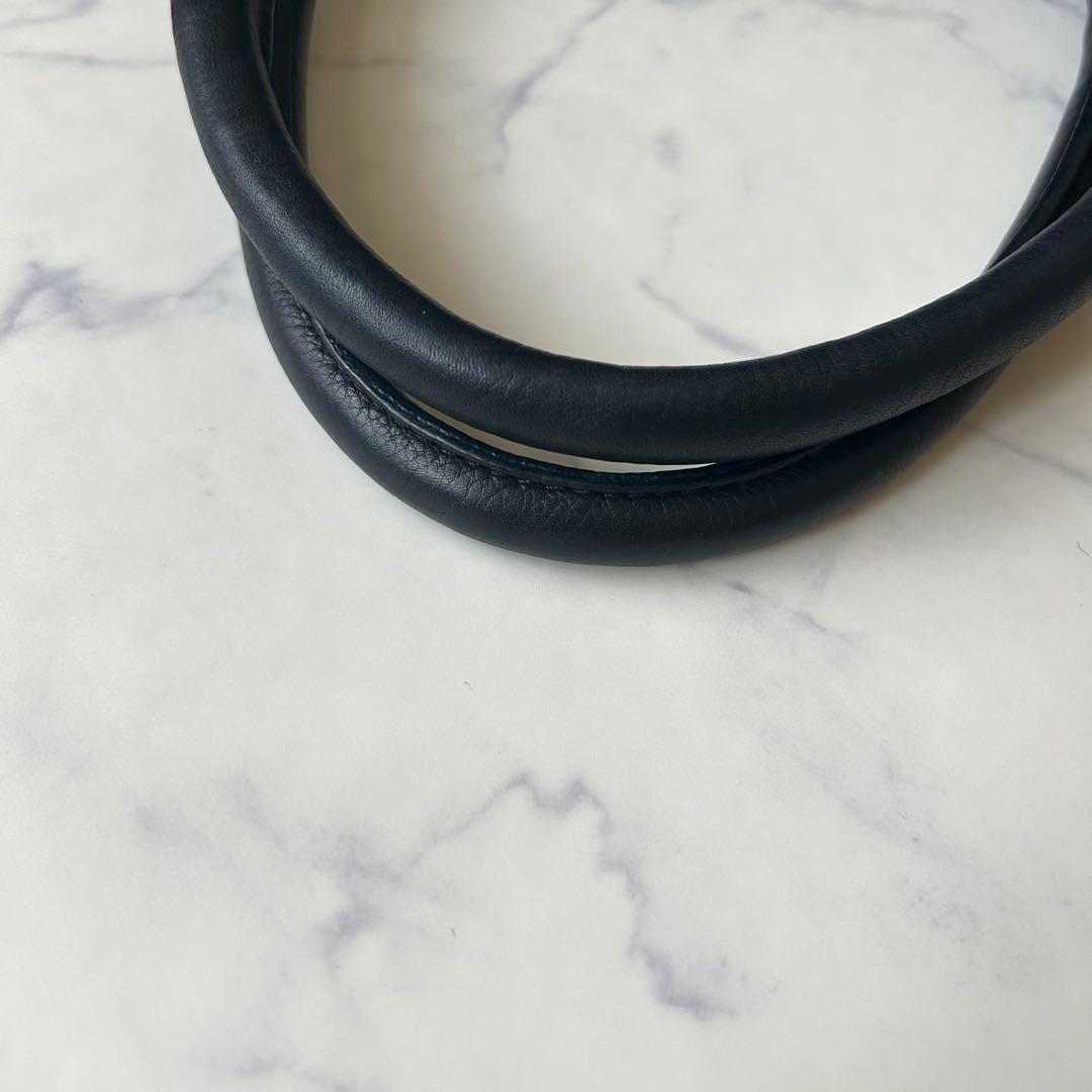 ヘレンカミンスキー トートバッグ ブラック ラフィア レザー 大容量 巾着袋付き