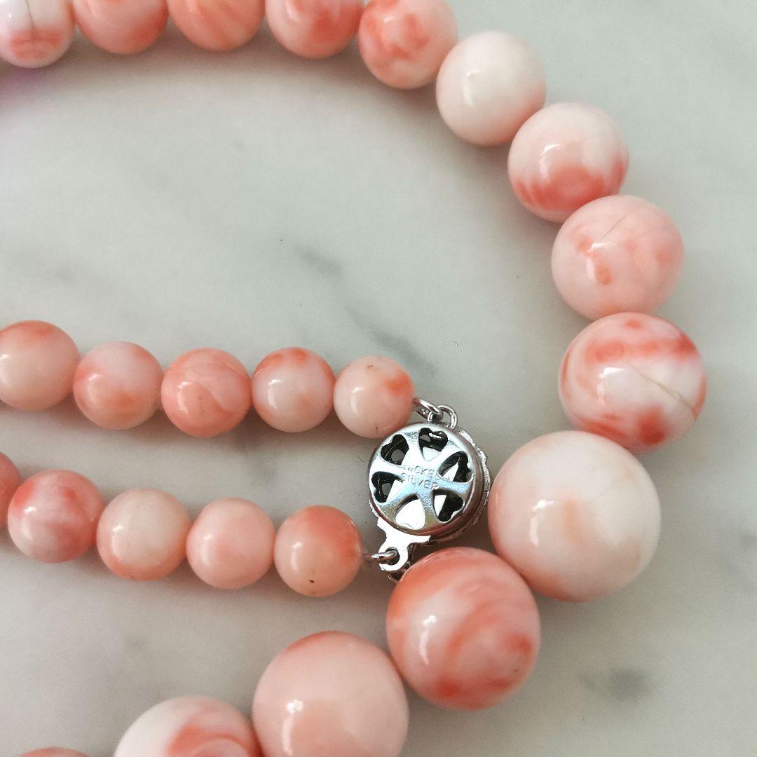 珊瑚、サンゴ、コーラル、ネックレスネックレス14.1mm、重约62.5g