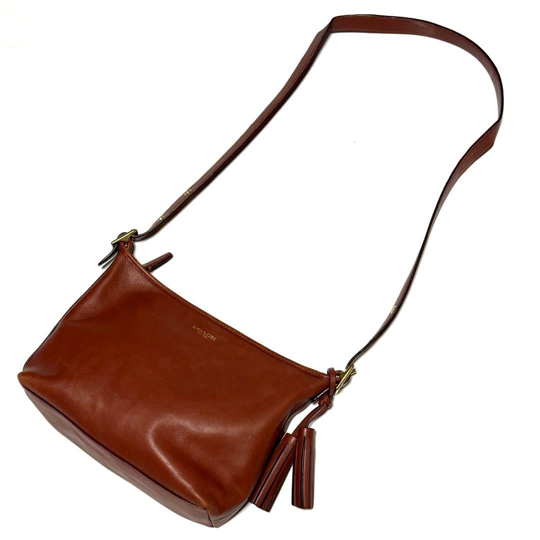 コーチ　ショルダーバッグ　オールドコーチ　茶　本革　レザーバッグ　 COACH