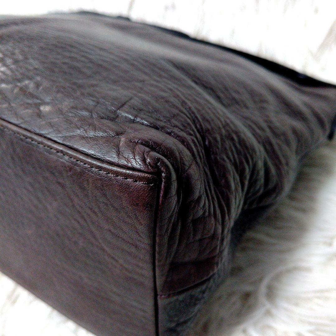 美品 ✨️ マーガレットハウエル MHL レザーショルダーバッグ ダークブラウン