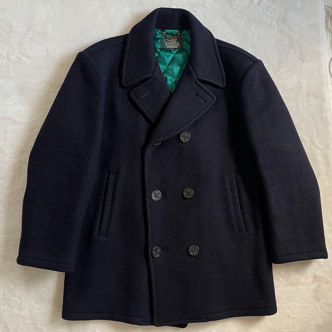 希少L✨ニューヨーカー ピーコート キルティング グリーン碇ヴィンテージ日本製