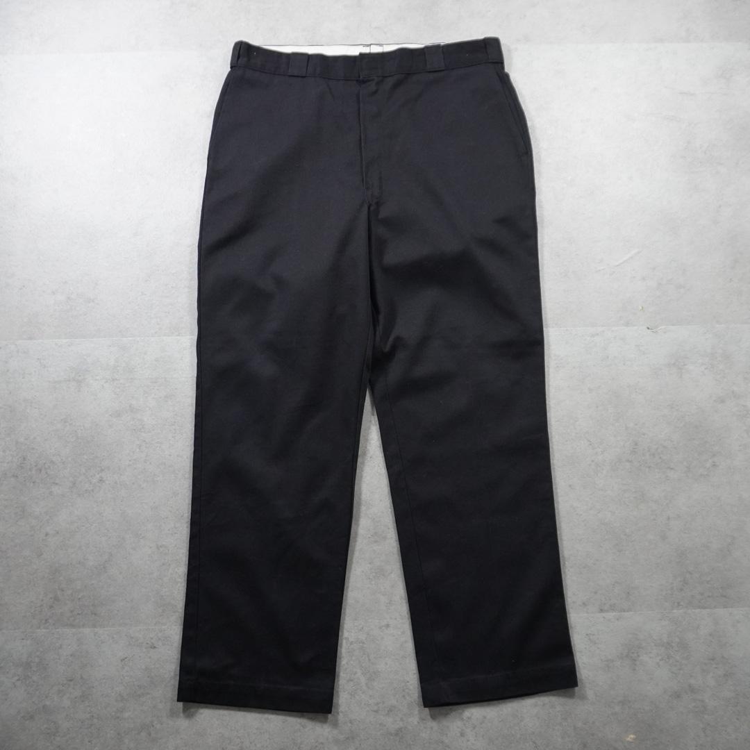 90sUSA製 Dickies 874 ワークパンツ タロンジップ ブラック古着
