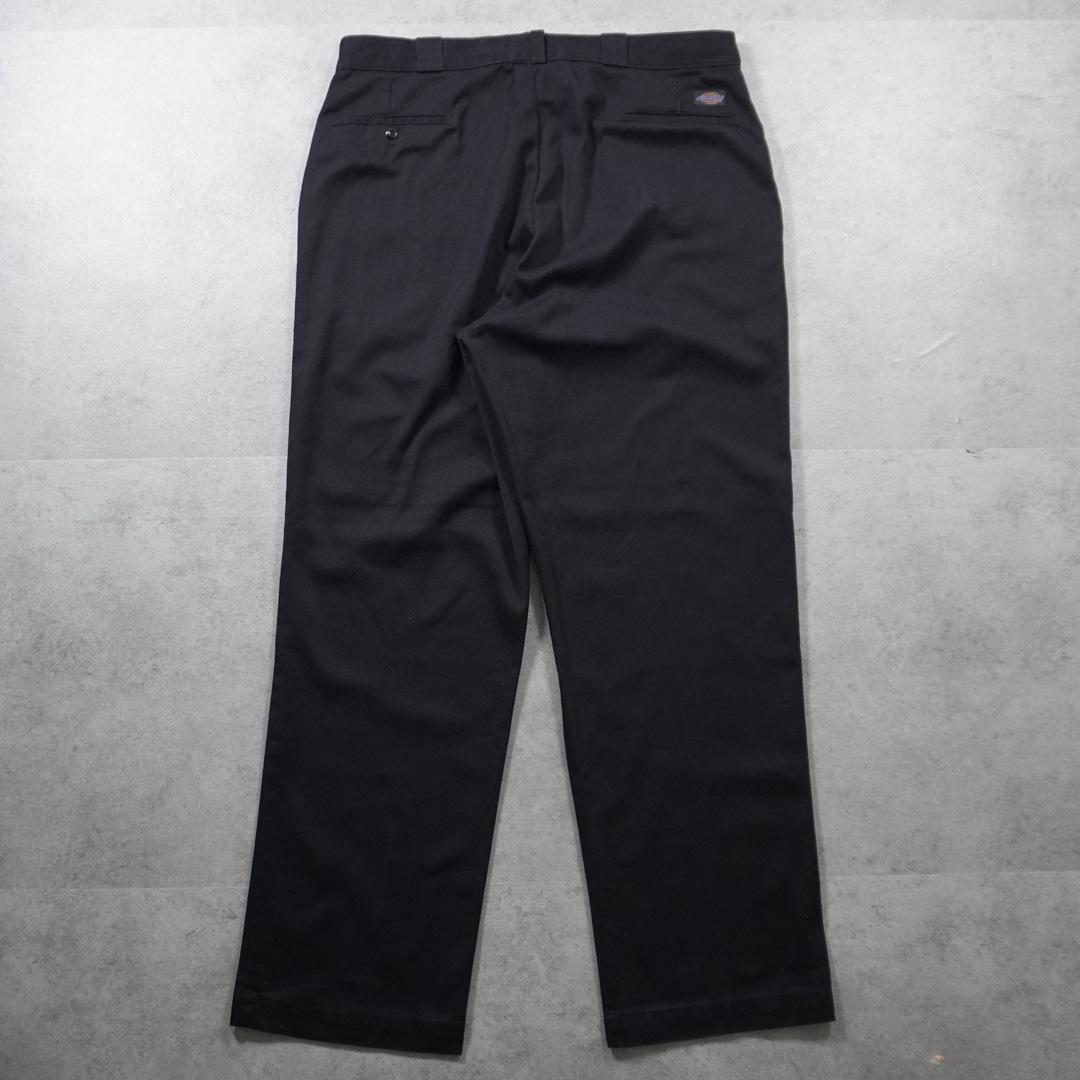90sUSA製 Dickies 874 ワークパンツ タロンジップ ブラック古着