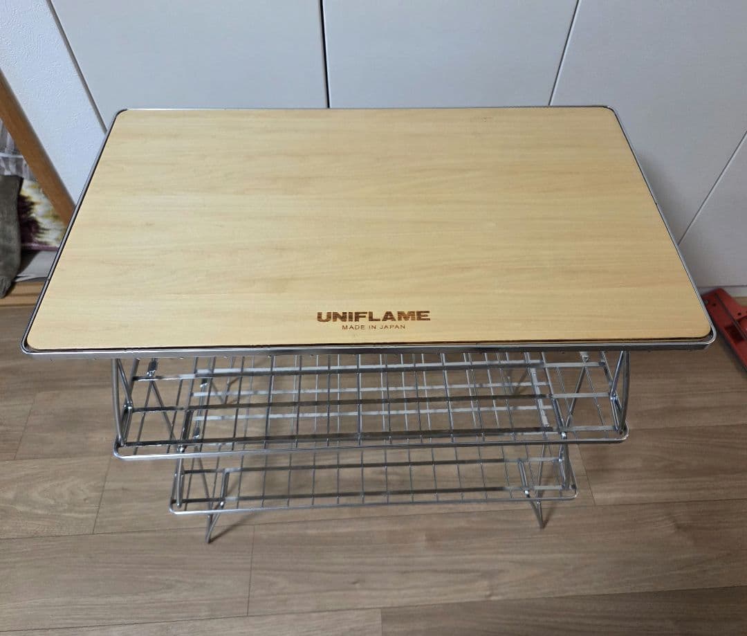 UNIFLAME フィールドラック シルバー 3点 　ウッド天板1点