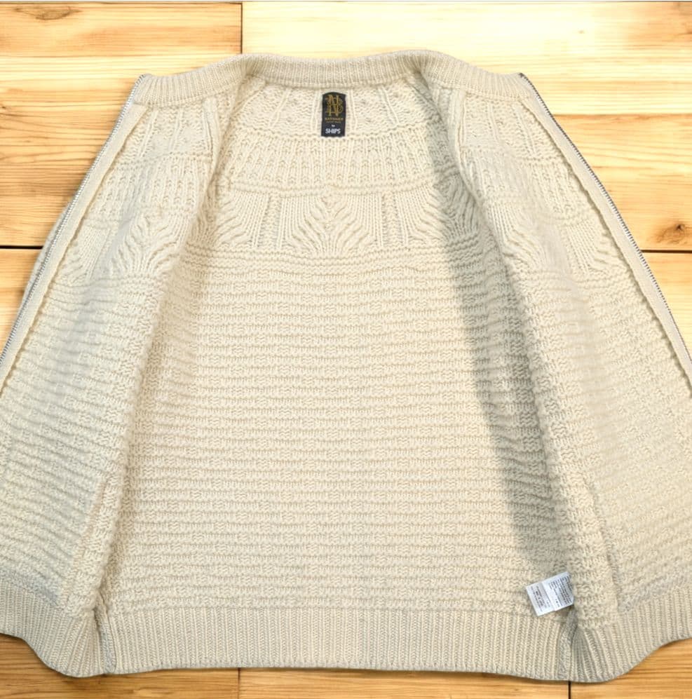 BATONER SHIPS別注 アランニット カウチンセーター カーディガン L