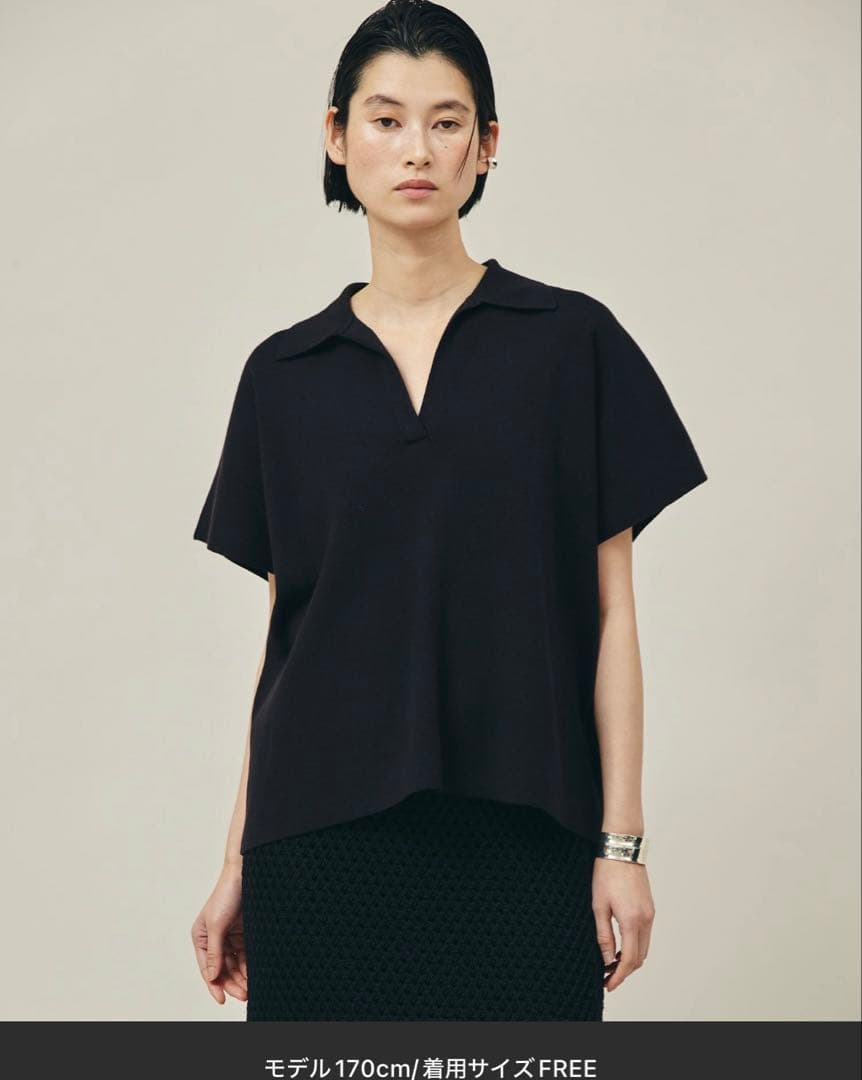 Curensology(カレンソロジー)/コットンシルクワイドポロプルオーバー