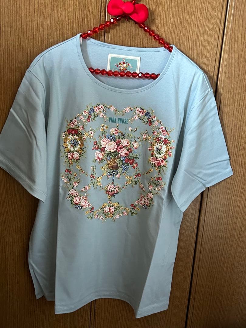 ピンクハウス　壁紙模様プリントカットソー