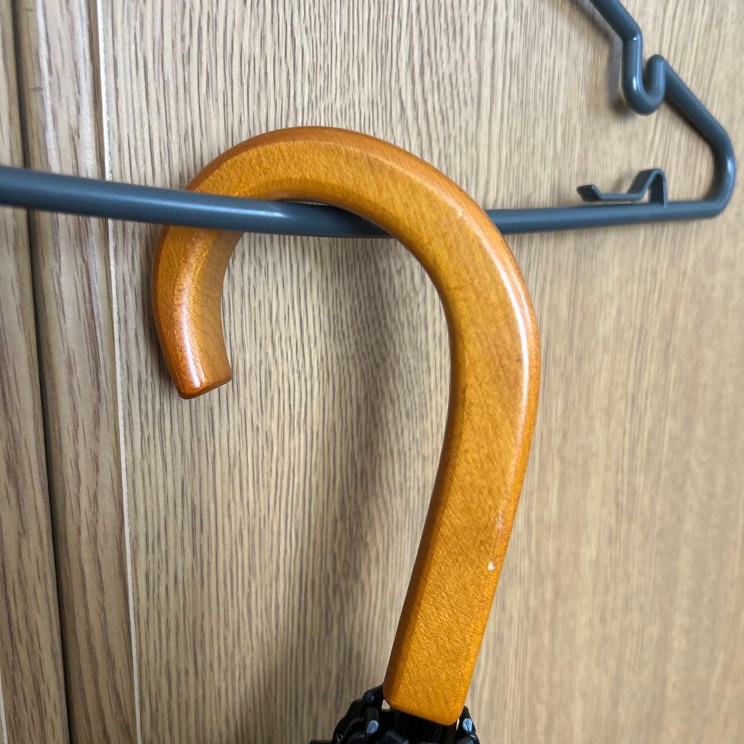 サンバリア100 2段折 白黒ストライプ 木曲がり手元