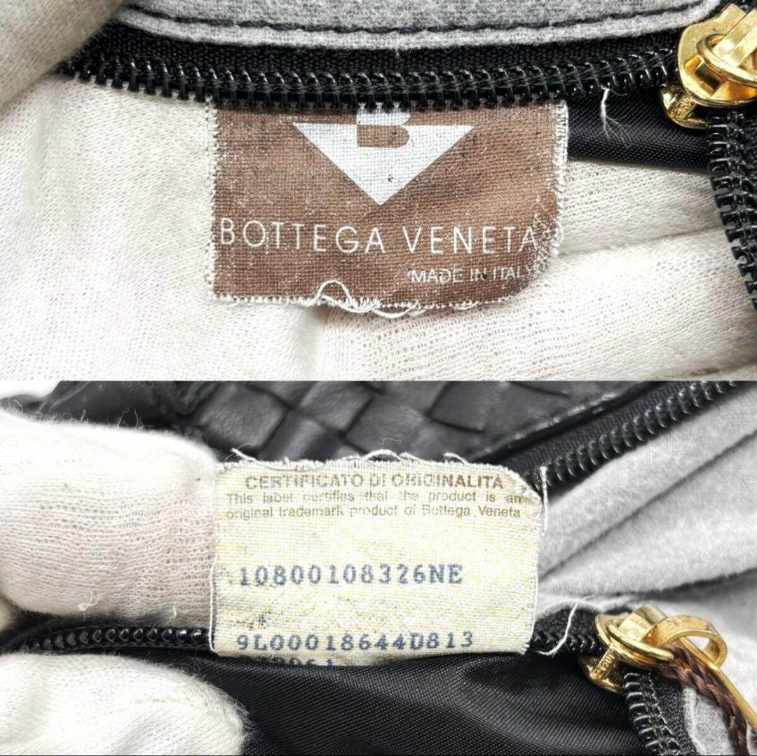 BOTTEGA VENETA トートバッグ 黒ボストン イントレチャート 大きい