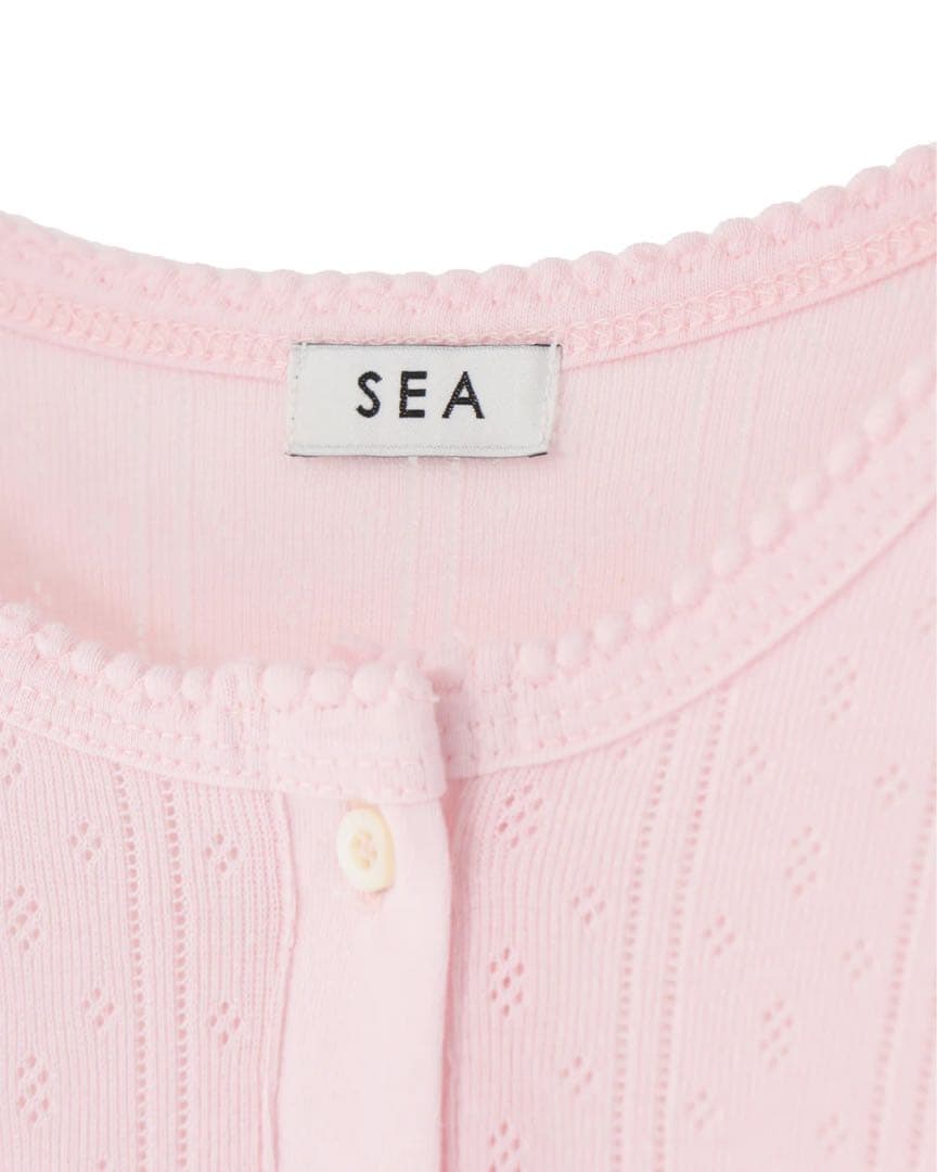 SEA ヘンリーネック L/S TEE ピンク