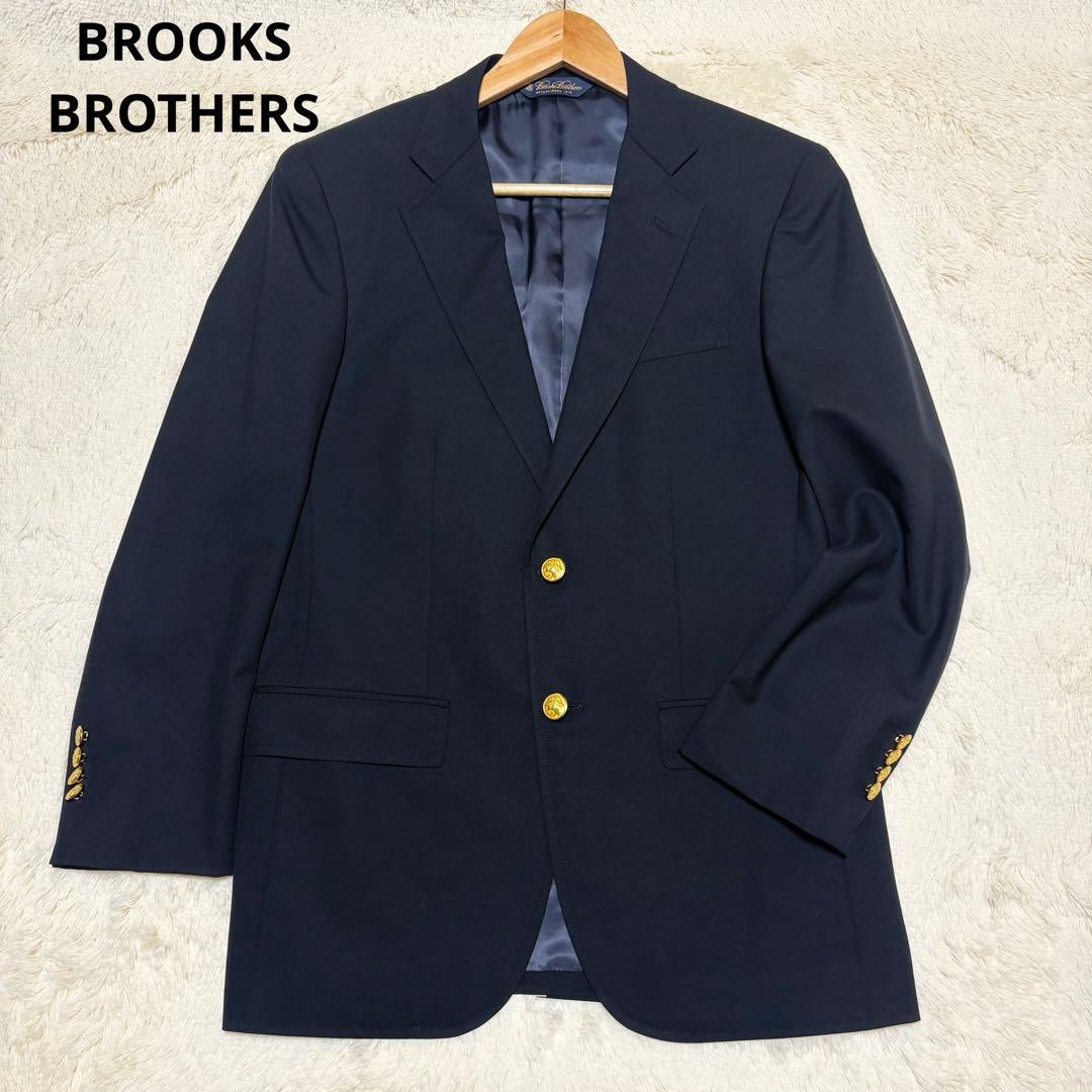 極美品 ブルックスブラザーズ　MADISON カノニコ生地　紺ブレ 金ボタン S