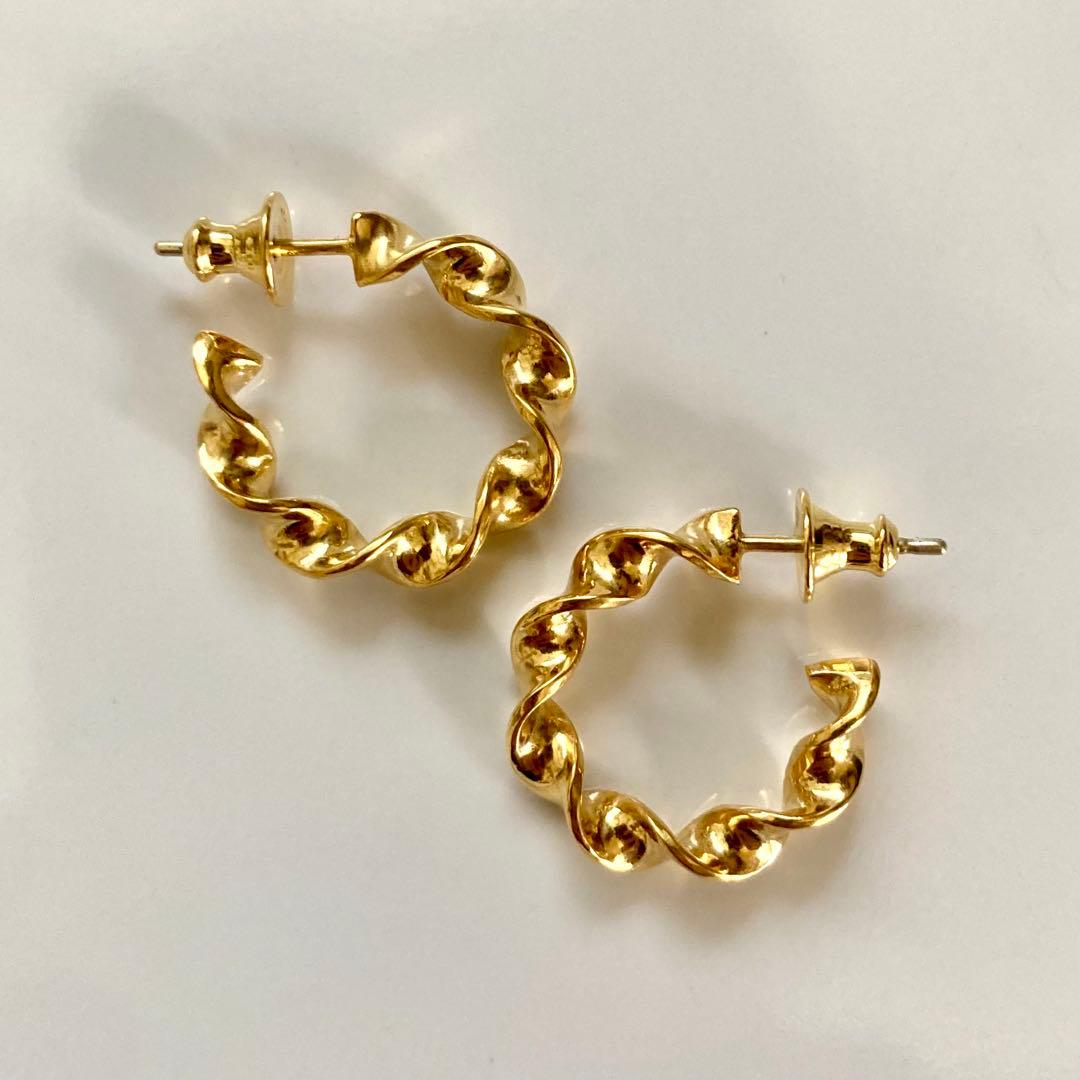 特別価格ゴールド　18k シルバー925 両耳　ピアス　18mm BWL