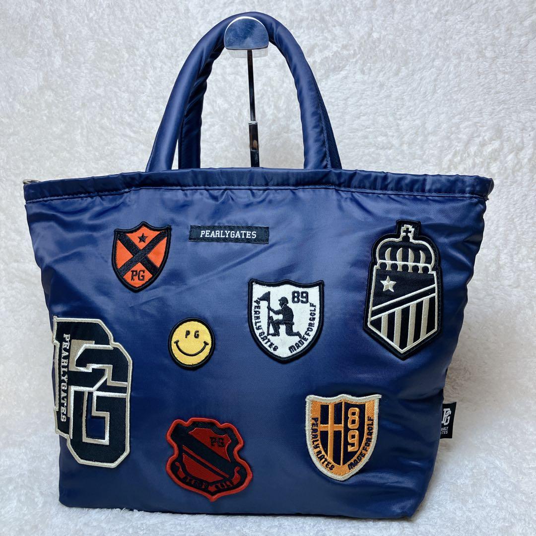 【極美品】パーリーゲイツ 2way ロッカーバッグ ワッペン ゴルフ ネイビー