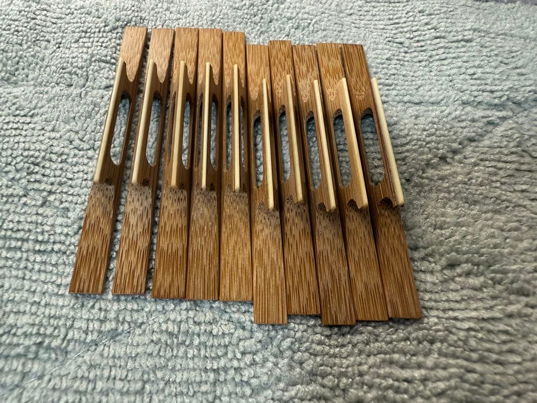 三味線駒　竹駒入骨10個セット(浅黄色)