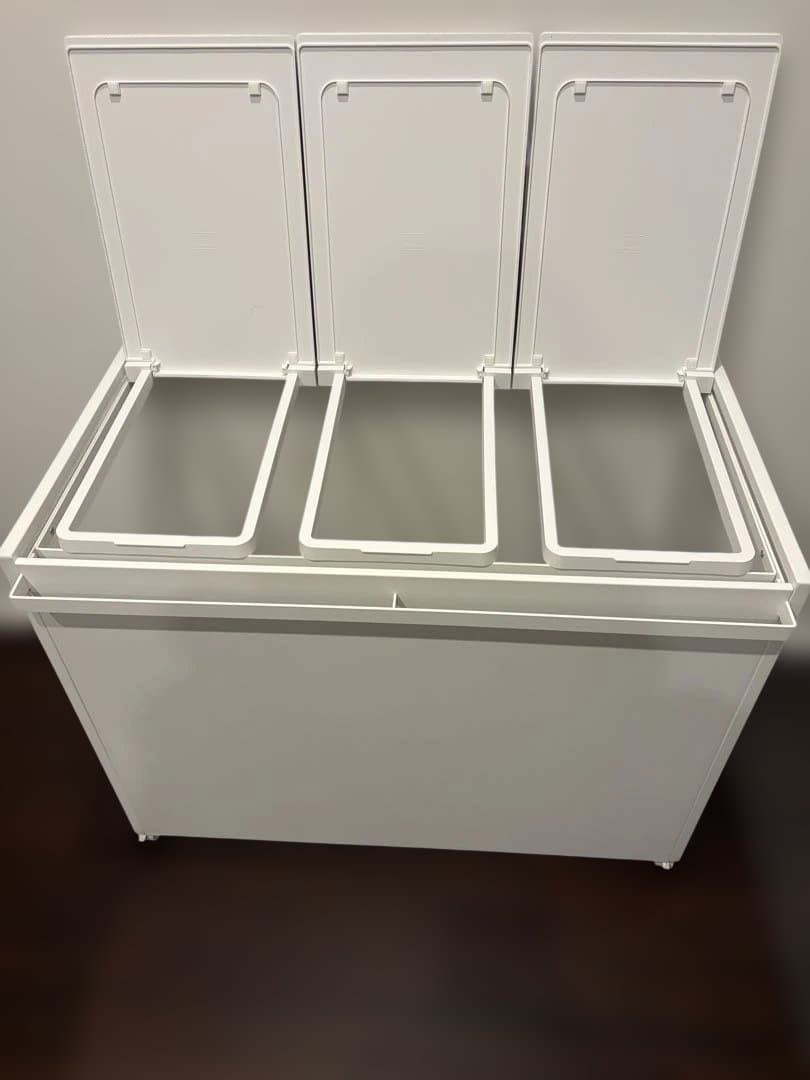 【もそ】山崎実業(tower) 蓋付き 目隠し 3分別 ダストワゴン