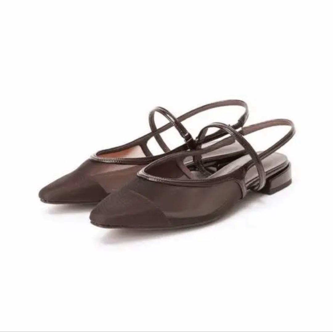 LE TALON シアーストラップスリングバック ブラウン 23