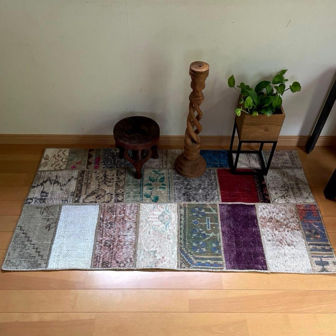 62×119 あると便利なパッチワークラグ　トルコヴィンテージラグ