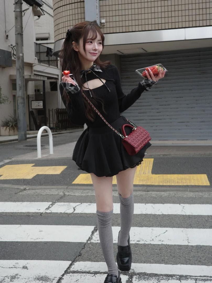 F 完売品 新品 Darich ボリュームバルーンミニスカート ブラック