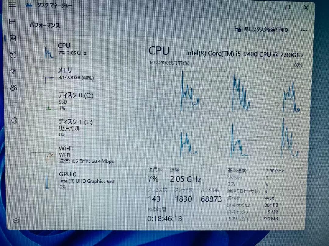 A10 保証付き HP 第9世代i5 /SSD256GB /windows11