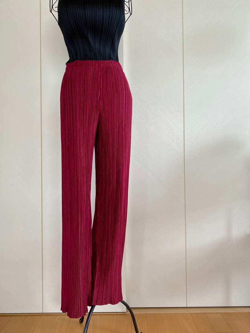 PLEATS PLEASE ベルベット ベロア パンツ