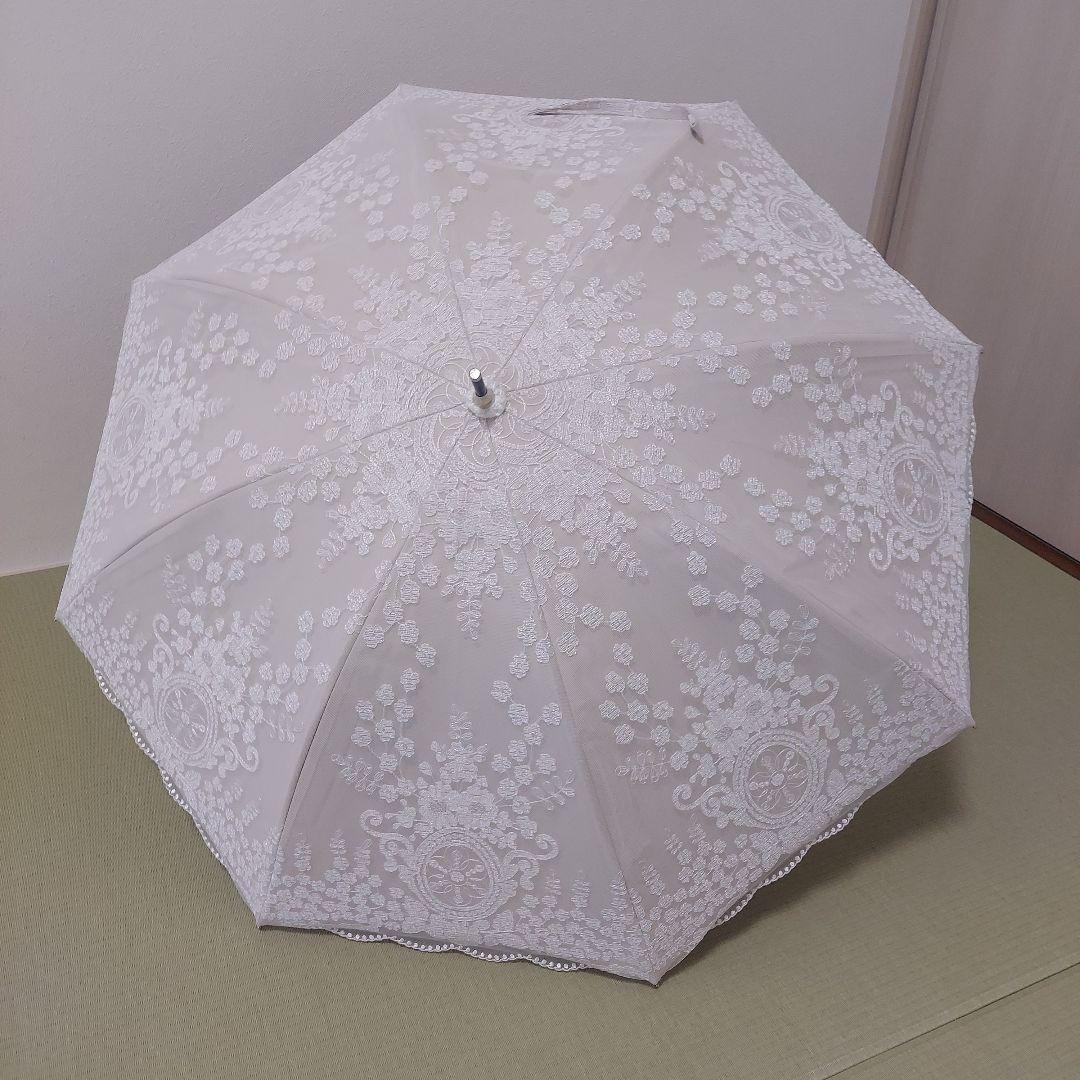 一度使用☆ホワイト刺繍日傘　近沢レース