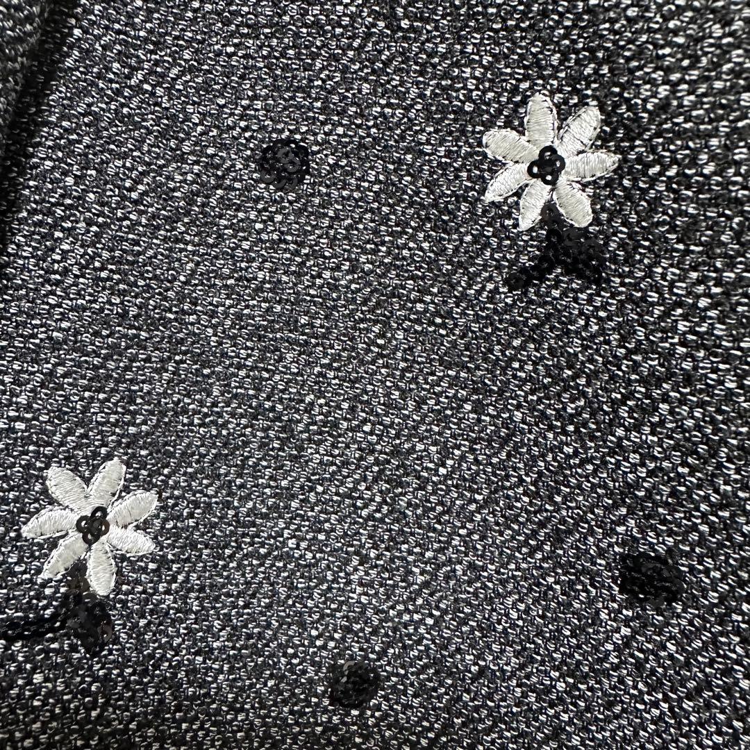 【美品】エムズグレイシー38　スーツ　花刺繍スパンコール　セレモニー