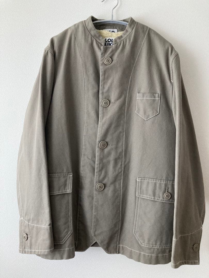 【LOLOLIKE /美品】ノーカラージャケット ボアベスト取り外し可付