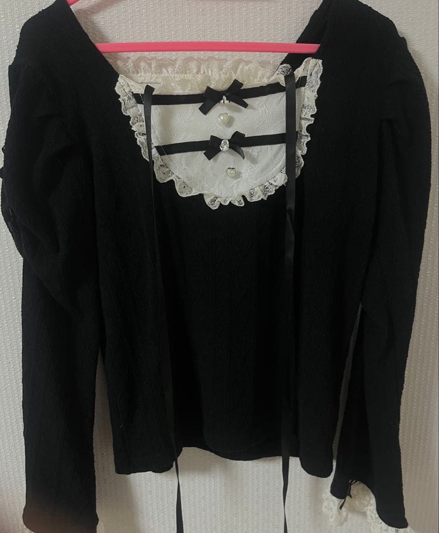 NOEMIE ノエミー フレアスリーブバックレースアップカットソー