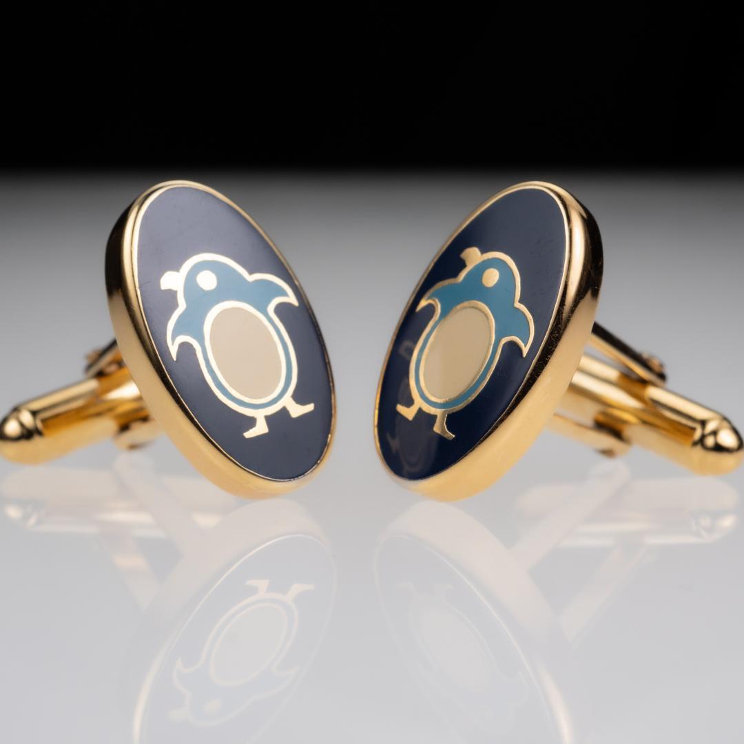80\"s ビンテージ ペンギン柄 フェラガモ カフスボタン FERRAGAMO
