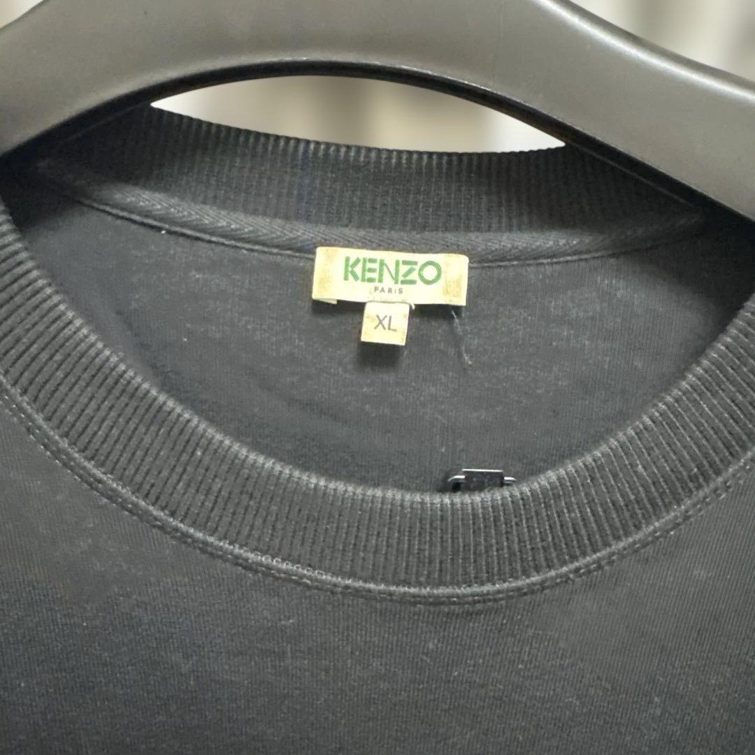 KENZO ブラック スウェットトレーナー ロゴ刺繍