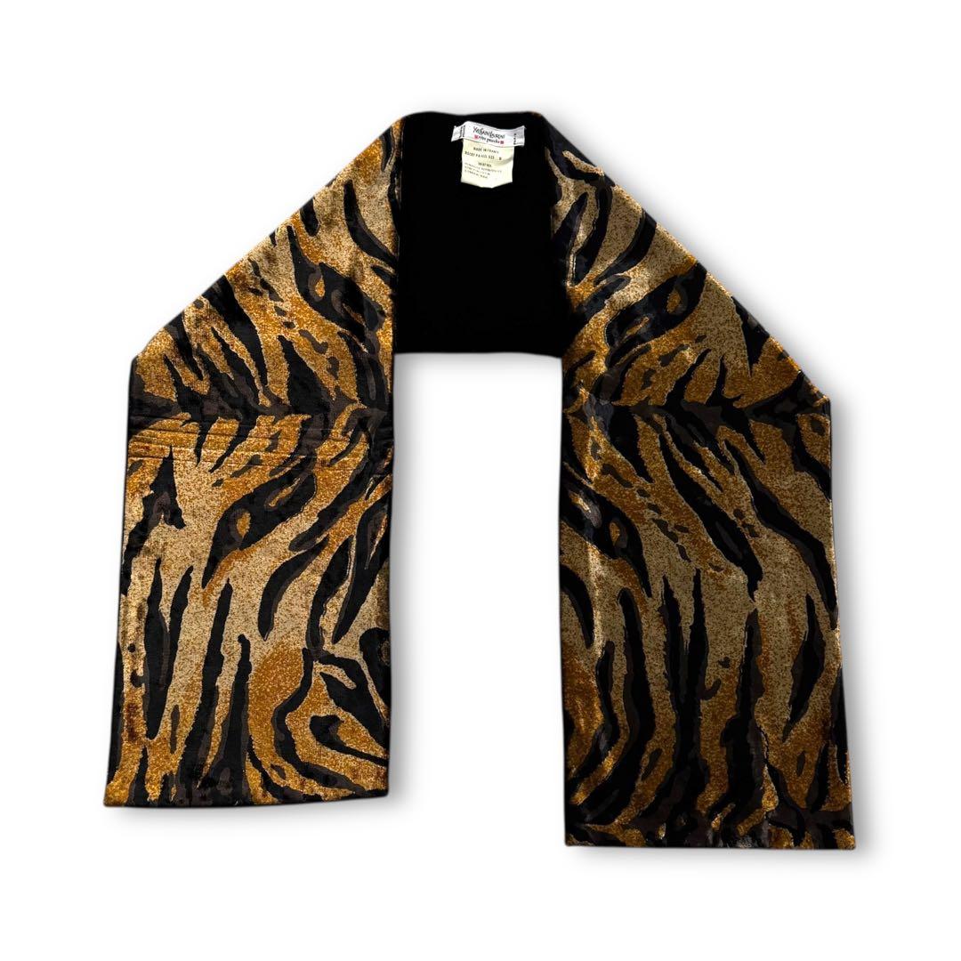 イヴサンローラン リブゴーシュ ベロア レオパード柄 ダブル ジャケット 42