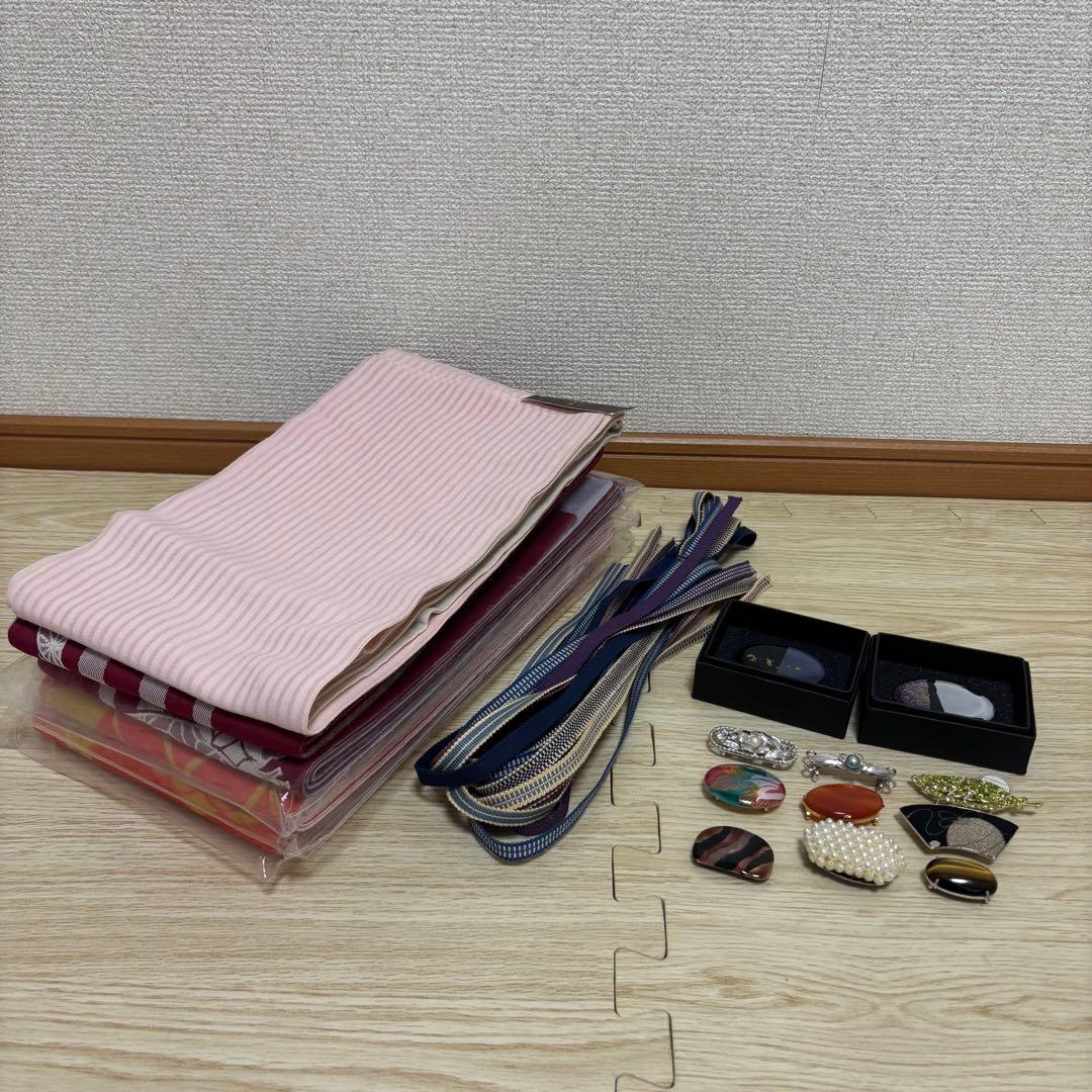 ✨ 新商品 【おまとめ着物】 半幅帯 三分紐 帯留め No.3-2