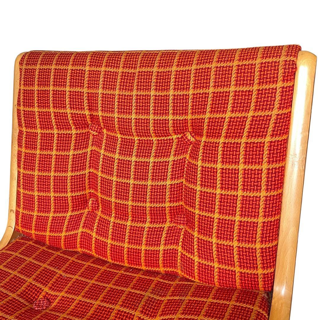 国産ヴィンテージ レトロ チトセ￼デスクチェア 昭和　ビンテージ 椅子 チェック