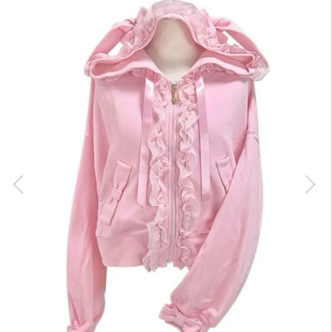 新品未使用♡アンジェリックプリティ♡うさみみフードパーカー♡ピンク♡ロリータ♡
