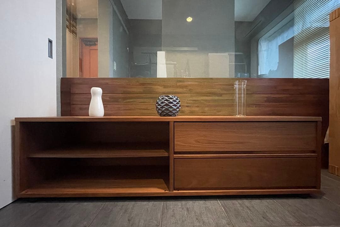 san nekoMUJI/無印良品■ウォルナット材スタッキングキャビネット