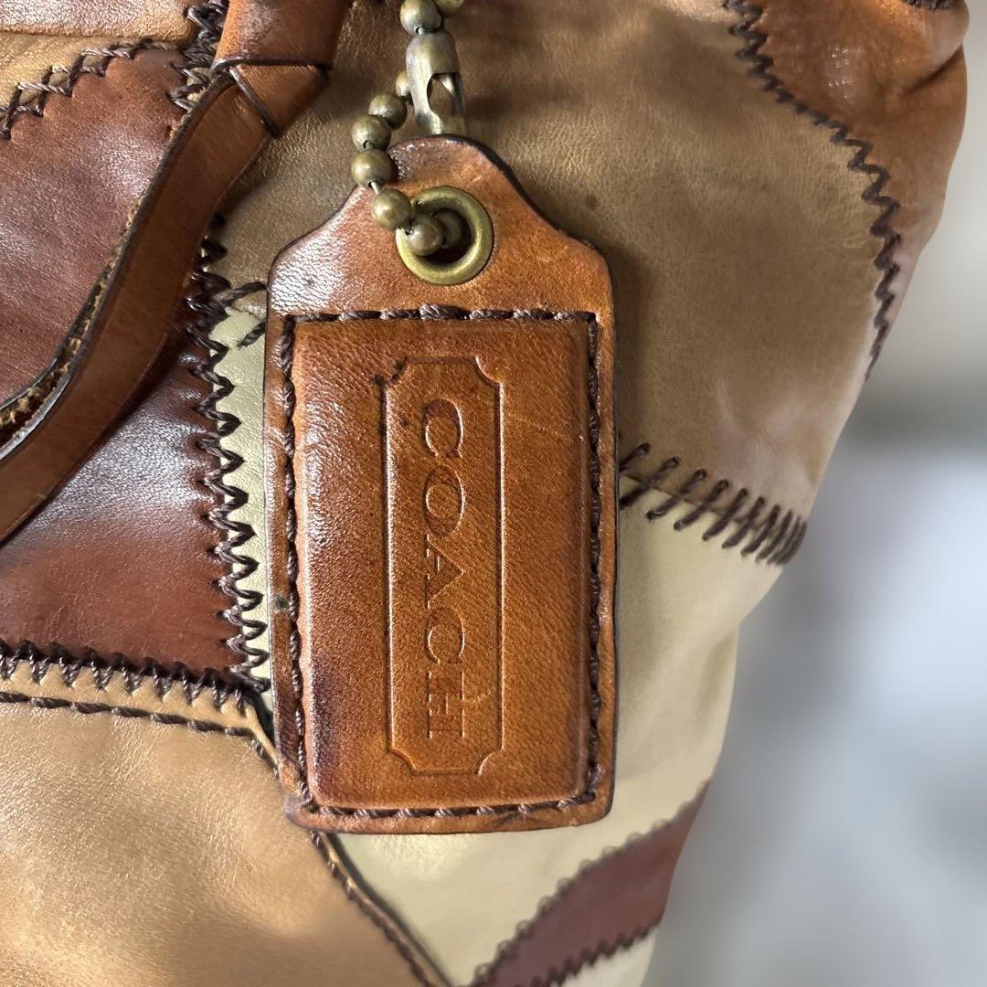 限定 COACH コーチ パッチワーク レザーショルダーバッグ