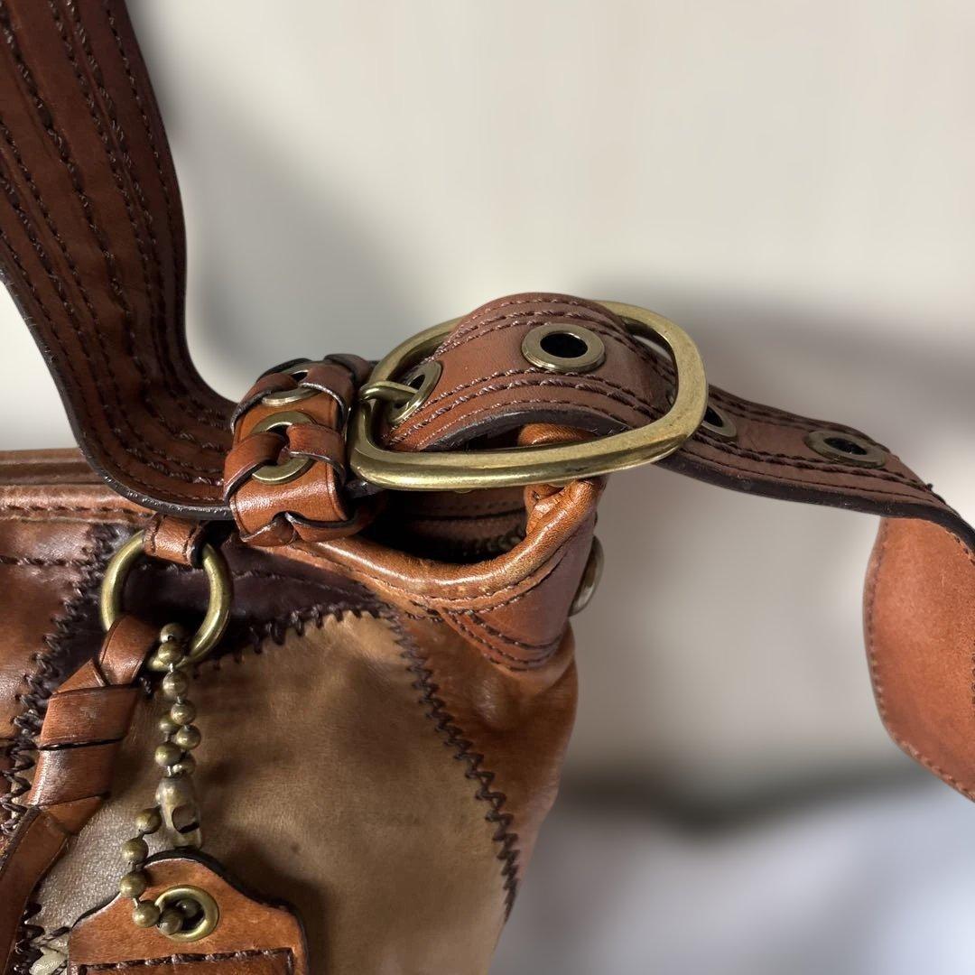 限定 COACH コーチ パッチワーク レザーショルダーバッグ