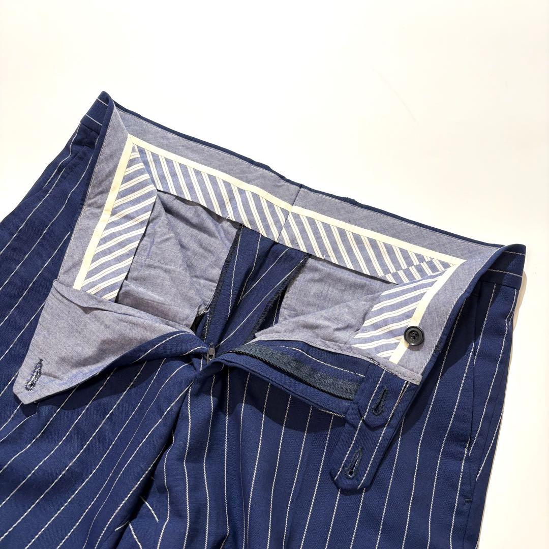 【美品】TAGLIATORE スーツ セットアップ ブルー ストライプ 46