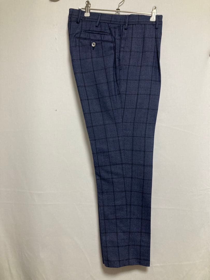 PT01 ネイビー チェック柄 スラックス