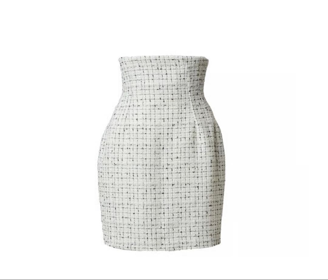 【naoho】corset tweed mini skirt