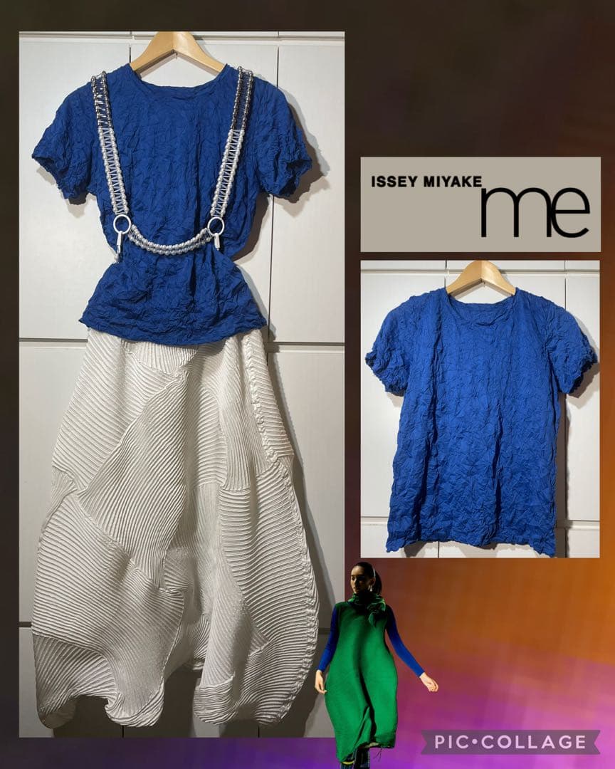 イッセイミヤケ me クシュクシュT トップス ブルー