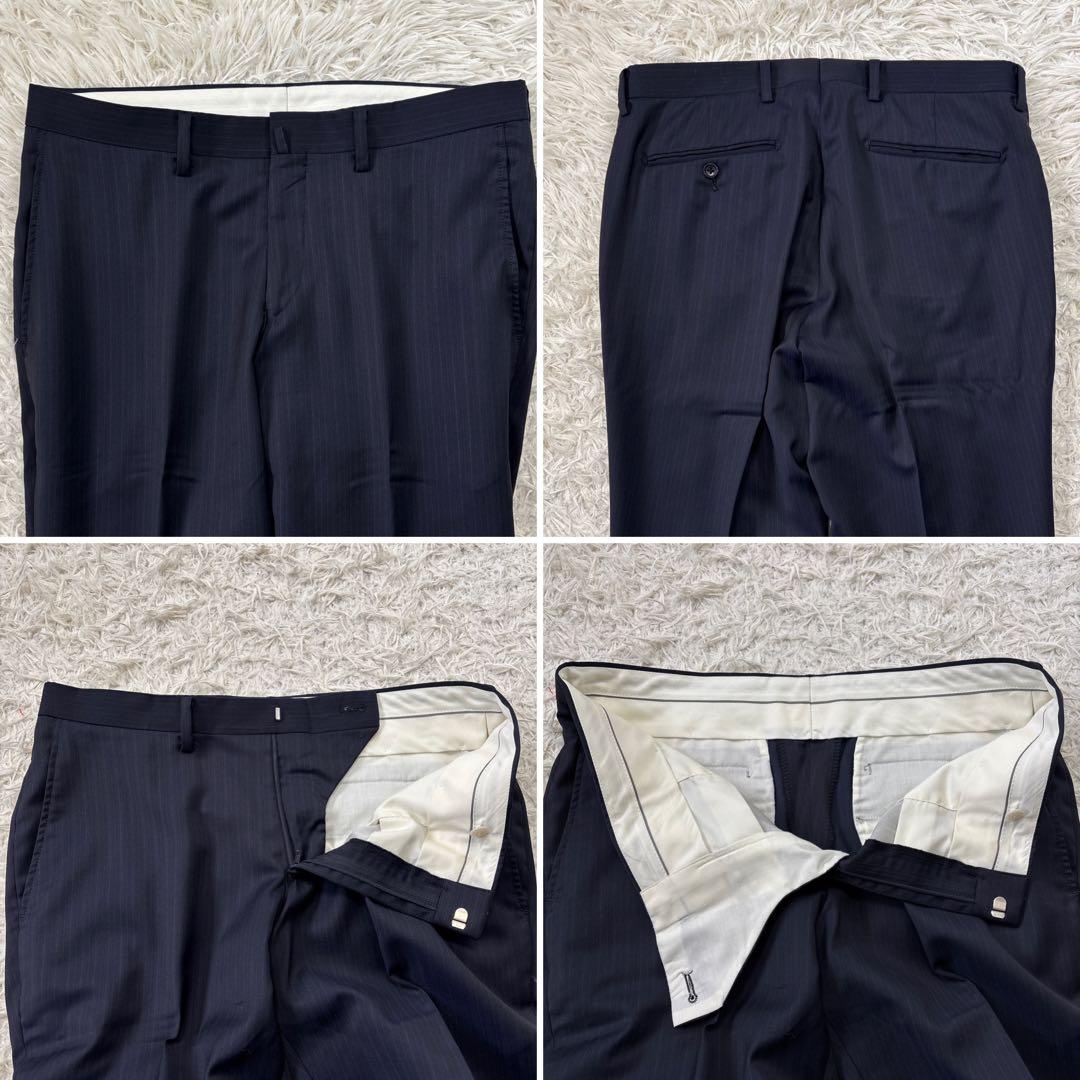 【ダーバン】チェルッティ生地　高級生地　ストライプ　ブラック　AB4 M