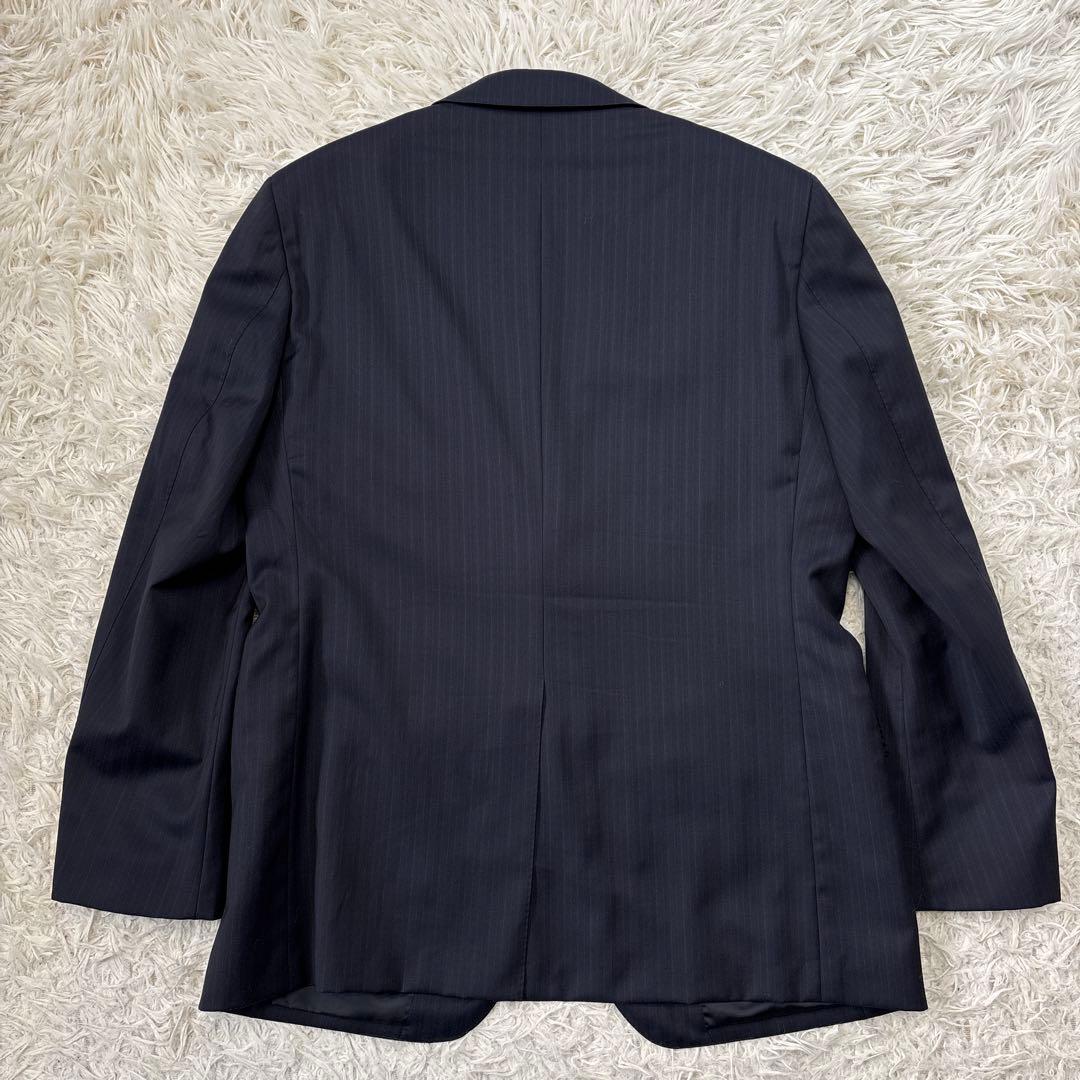 【ダーバン】チェルッティ生地　高級生地　ストライプ　ブラック　AB4 M