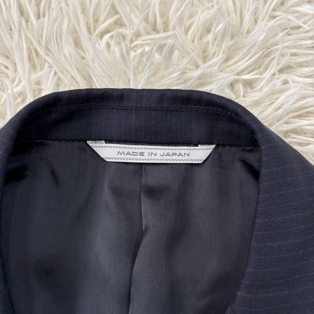 【ダーバン】チェルッティ生地　高級生地　ストライプ　ブラック　AB4 M