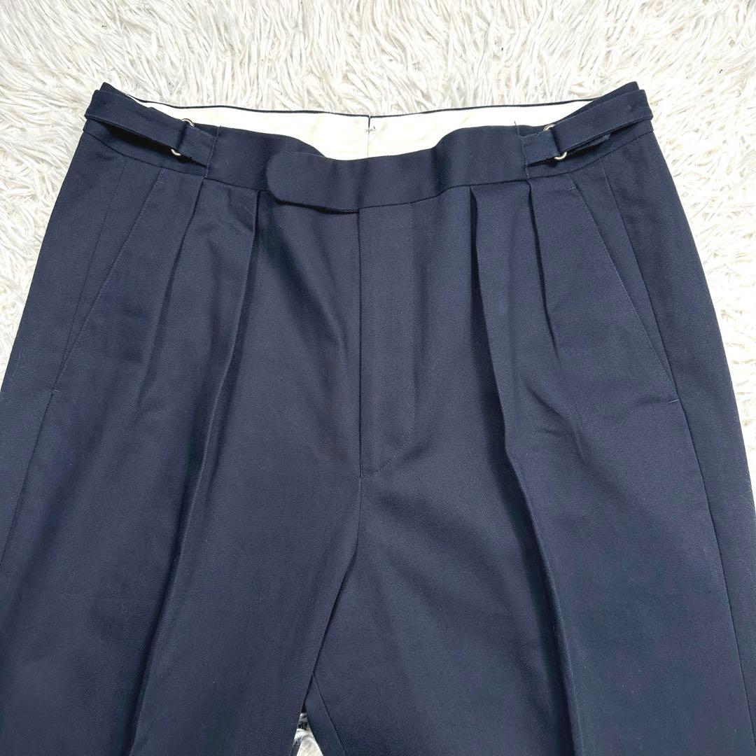 ブリティッシュメイド　オフィサーパンツ　ポーツマス　コットンドリル　ネイビー　L