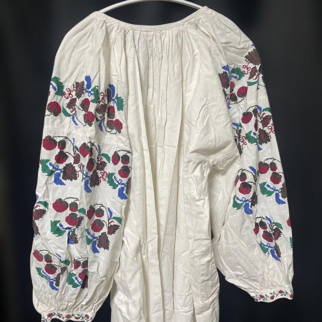 アンティークワンピースチュニックベリー刺繍美品