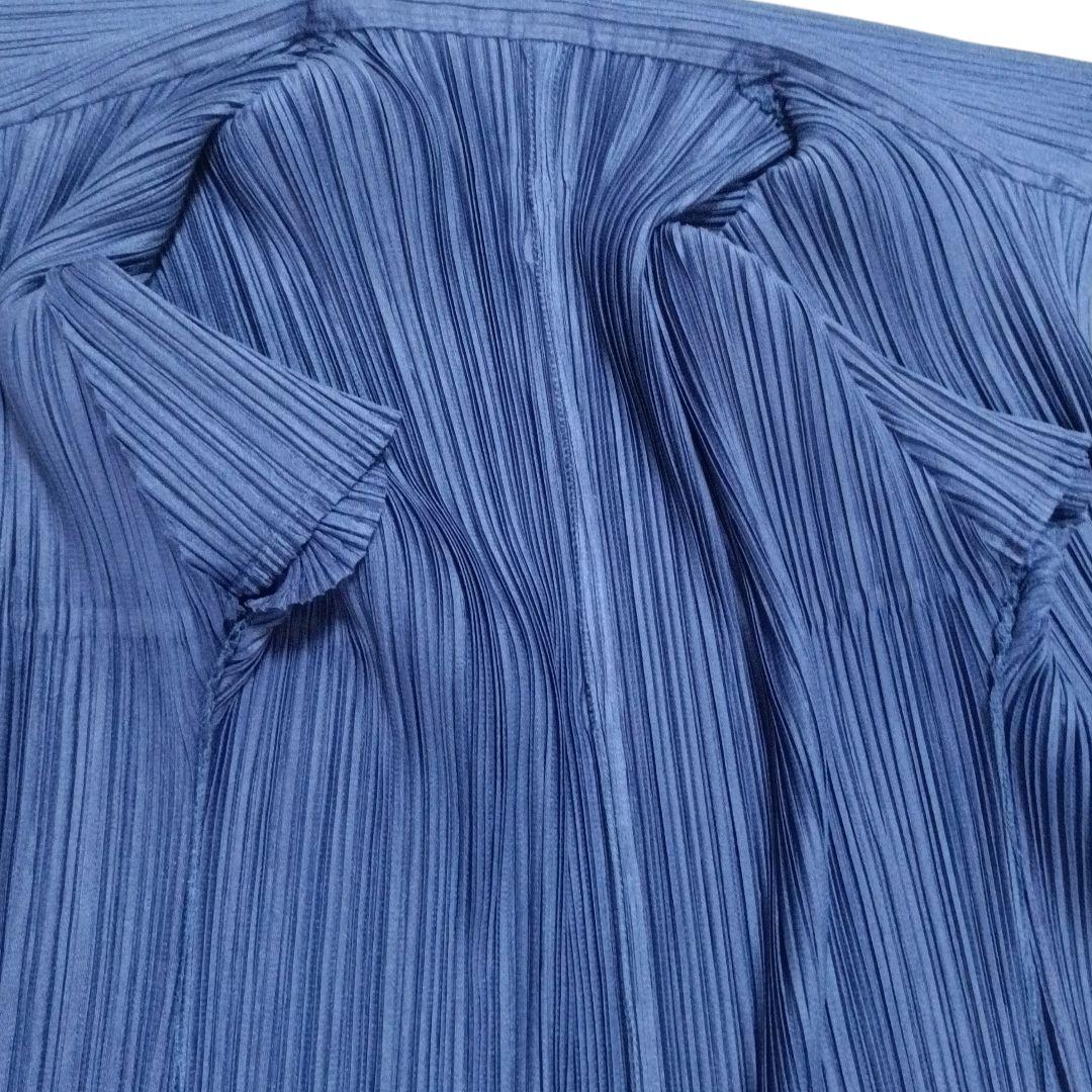 ✨PLEATS PLEASE ベルトリボン付 変形プリーツ カットソー 濃紺 L