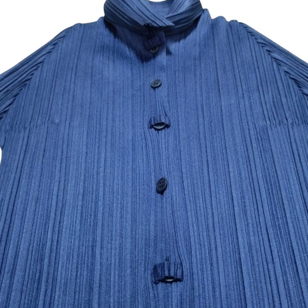 ✨PLEATS PLEASE ベルトリボン付 変形プリーツ カットソー 濃紺 L